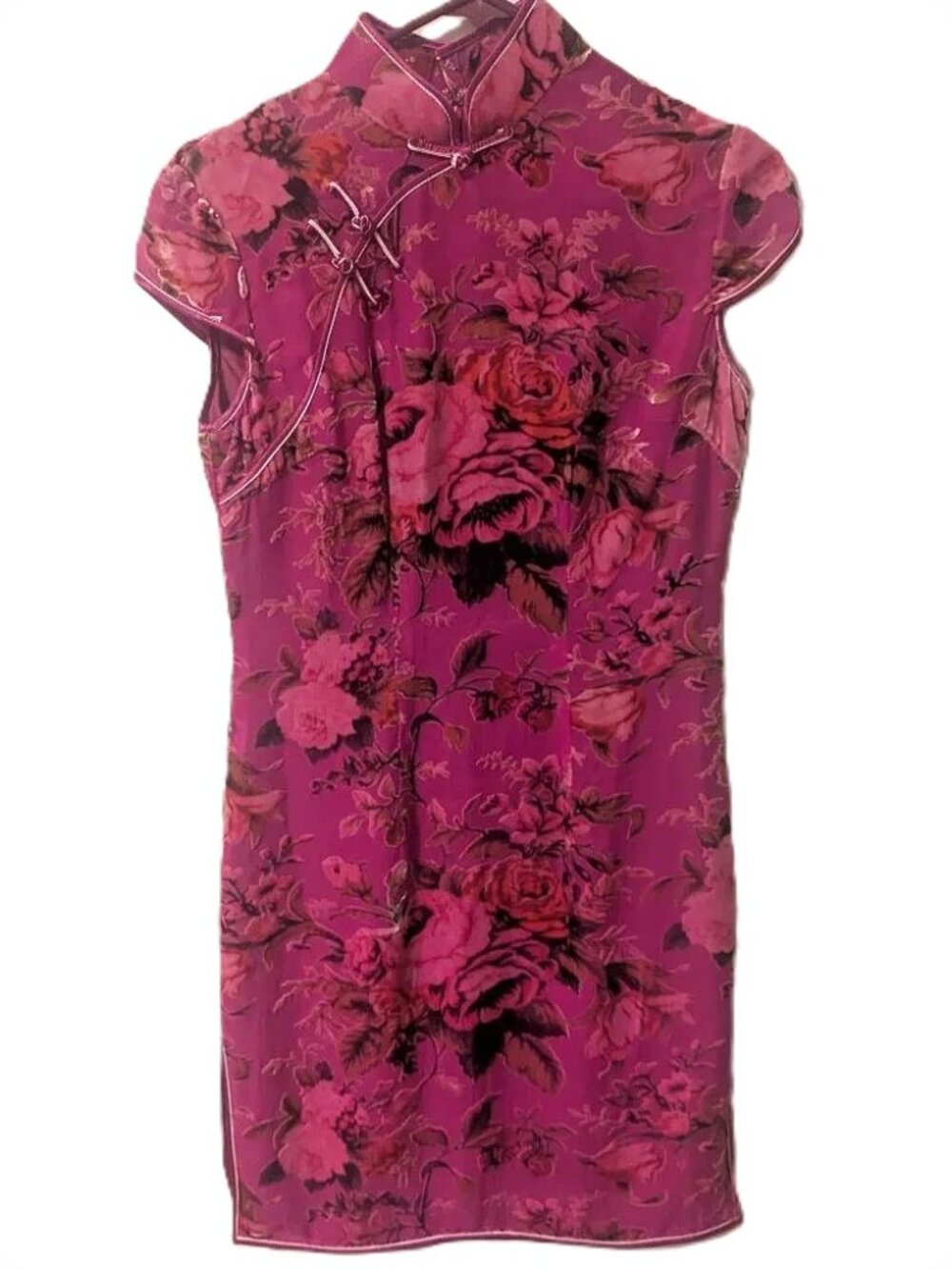 Velvet Unconventional Lace Pin Up Asian Dress Whimsigoth Mandarin Rockabilly